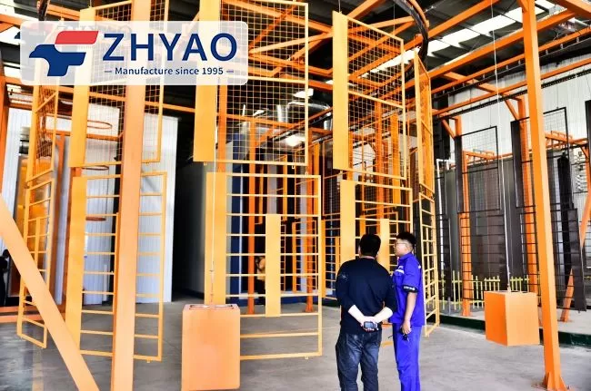 Application of spraying equipment in wire mesh products